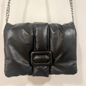 Zara black puff crossbody purse